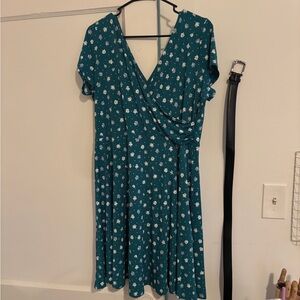 Kaileigh Teal Floral Mini Dress